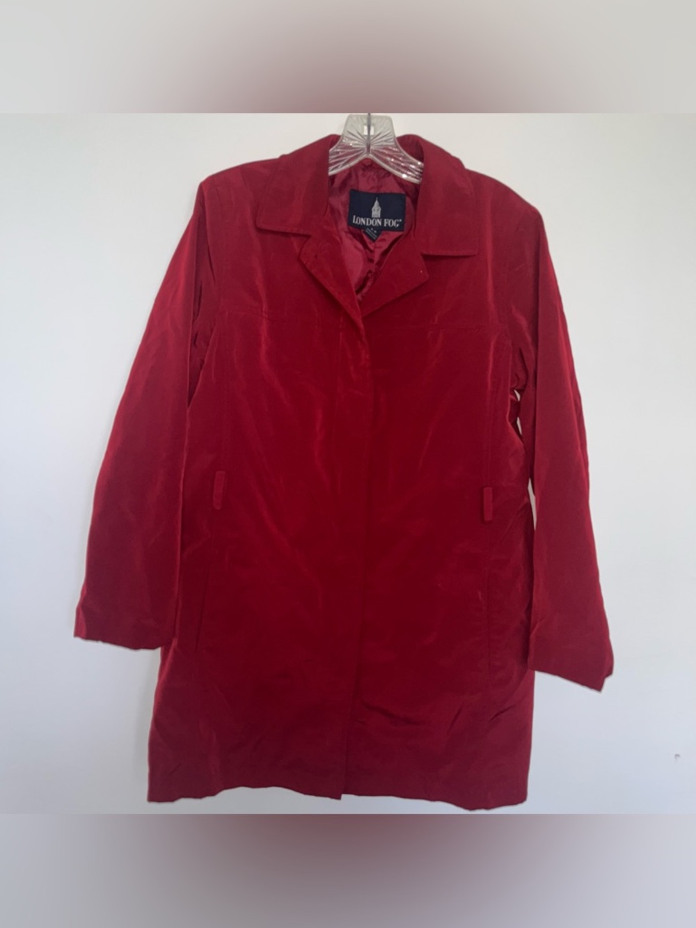 London Fog Women's Red Single-Breasted Trench Coat